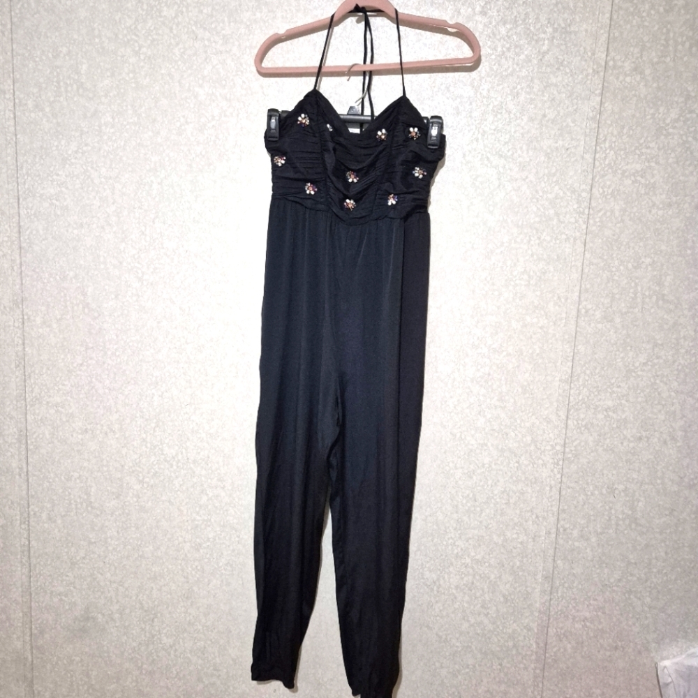 ZARA Elegant Black Jumpsuit with Embellishments...SIZE:M